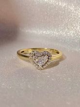 Load image into Gallery viewer, 9k Diamond Heart Cluster Ring