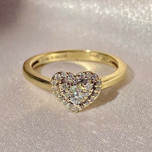 Load image into Gallery viewer, 9k Diamond Heart Cluster Ring