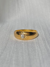 Load image into Gallery viewer, Antique 18k Diamond Solitaire Gypsy Ring 1894