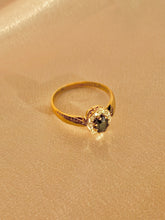 Load image into Gallery viewer, Vintage 9k Sapphire Diamond Cluster 1987