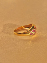 Load image into Gallery viewer, Vintage 14k Ruby Honeycomb Bombe Ring
