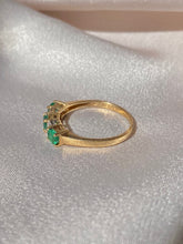 Load image into Gallery viewer, Vintage 10k Trilogy Emerald Diamond Ring