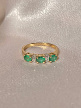 Load image into Gallery viewer, Vintage 10k Trilogy Emerald Diamond Ring