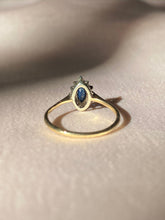 Load image into Gallery viewer, Vintage 9k Sapphire Diamond Cluster 1984