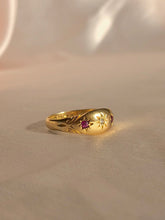 Load image into Gallery viewer, Antique 18k Ruby Diamond Gypsy Starburst Trilogy Ring 1910