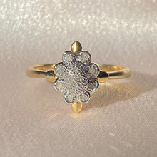 Load image into Gallery viewer, Vintage 9k Diamond Studded Flower Cluster Ring
