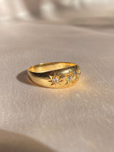Load image into Gallery viewer, Antique 18k Diamond Trilogy Gypsy Ring 1914