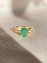 Load image into Gallery viewer, Vintage 14k Emerald Diamond Engagement Ring