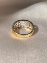 Load image into Gallery viewer, Vintage 9k Diamond Greek Key Ring