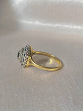 Load image into Gallery viewer, Vintage 18k Sapphire Diamond Target Cluster Ring