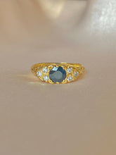 Load image into Gallery viewer, Vintage 18k Sapphire Diamond Ring 1965