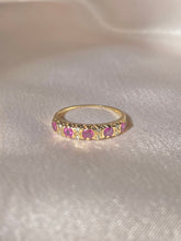 Load image into Gallery viewer, Vintage 9k Ruby Diamond Half Eternity Band