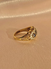 Load image into Gallery viewer, Vintage 9k Sapphire Diamond Gypsy Boat 1970