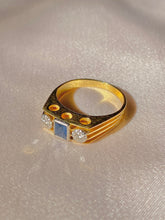 Load image into Gallery viewer, Vintage 18k Diamond Sapphire A Jour Ring 1993