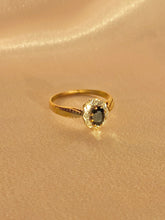 Load image into Gallery viewer, Vintage 9k Sapphire Diamond Cluster 1987