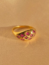Load image into Gallery viewer, Vintage 14k Ruby Honeycomb Bombe Ring