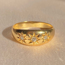 Load image into Gallery viewer, Antique 18k Diamond Trilogy Gypsy Ring 1914