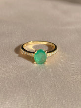 Load image into Gallery viewer, Vintage 14k Emerald Diamond Engagement Ring
