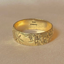 Load image into Gallery viewer, Vintage 9k Pictorial Flora Band 1973