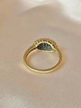 Load image into Gallery viewer, Vintage 9k Diamond Baguette Cluster Ring