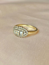 Load image into Gallery viewer, Vintage 9k Diamond Baguette Cluster Ring