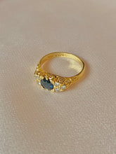 Load image into Gallery viewer, Vintage 18k Sapphire Diamond Ring 1965