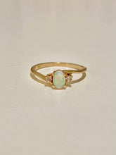 Load image into Gallery viewer, Vintage 14k Diamond Opal Cabochon Dainty Ring