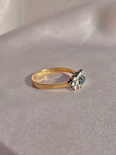 Load image into Gallery viewer, Vintage 9k Sapphire Diamond Cluster 1986