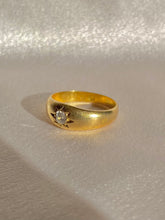 Load image into Gallery viewer, Antique 18k Diamond Solitaire Gypsy Ring 1887