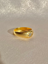 Load image into Gallery viewer, Antique 18k Diamond Solitaire Gypsy Ring 1887