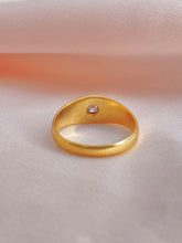 Load image into Gallery viewer, Antique 18k Diamond Solitaire Gypsy Ring 1913