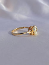 Load image into Gallery viewer, Vintage 10k Pearl Diamond Nested Cluster Ring