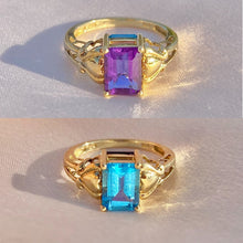 Load image into Gallery viewer, Vintage 10k Topaz Amethyst Swivel Ring