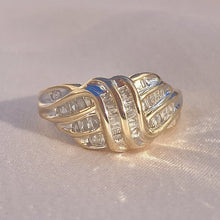 Load image into Gallery viewer, Vintage 10k Baguette Diamond Cluster Ring 1.00 cts