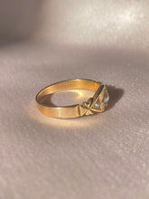 Load image into Gallery viewer, Antique 15k Pearl Starburst Gypsy Ring 1879