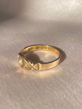 Load image into Gallery viewer, Antique 15k Pearl Starburst Gypsy Ring 1879