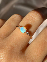 Load image into Gallery viewer, Vintage 14k Opal Diamond Drop Ring