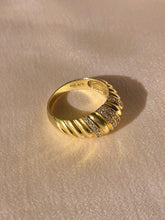 Load image into Gallery viewer, Vintage 9k Diamond Stripe Bombe Ring 1986