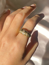 Load image into Gallery viewer, Vintage 9k Diamond Stripe Bombe Ring 1986