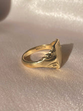 Load image into Gallery viewer, Vintage 9k Diamond Sunburst Signet Ring 1973