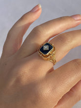 Load image into Gallery viewer, Vintage 14k Diamond Onyx Cameo Agate Swivel Ring