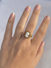 Load image into Gallery viewer, Vintage 14k Diamond Onyx Cameo Agate Swivel Ring