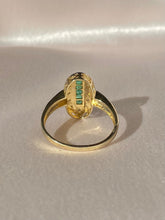 Load image into Gallery viewer, 9k Emerald Diamond Deco Cathedral Revival Ring
