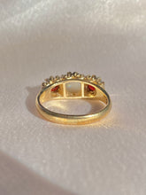 Load image into Gallery viewer, Vintage 9k Garnet Opal Boat Ring 1989