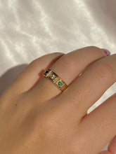 Load image into Gallery viewer, Vintage 10k Emerald Diamond Paneled Gypsy Band