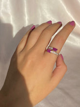 Load image into Gallery viewer, Vintage 10k Ruby Diamond Bypass Ring