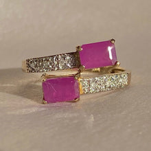 Load image into Gallery viewer, Vintage 10k Ruby Diamond Bypass Ring