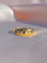 Load image into Gallery viewer, Antique 18k Sapphire Diamond Eternity Gypsy Ring 1899