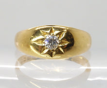 Load image into Gallery viewer, Antique 18k Diamond Solitaire Gypsy Ring 1913