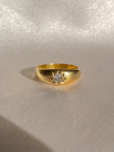 Load image into Gallery viewer, Antique 18k Diamond Solitaire Gypsy Ring 1887